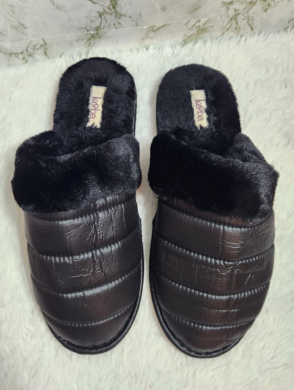 kooba Faux Fur Slippers